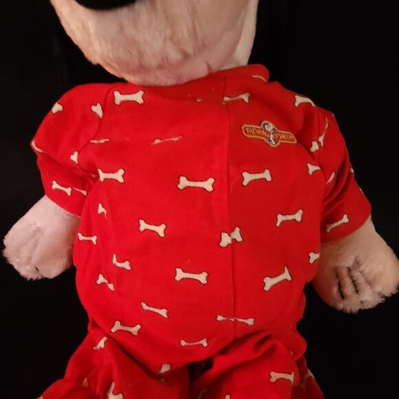 Rare Vintage The World Of Wonder Snoopy Stuffed Toy Figure w/ Red Pajamas Outfit - Picture 4 of 11